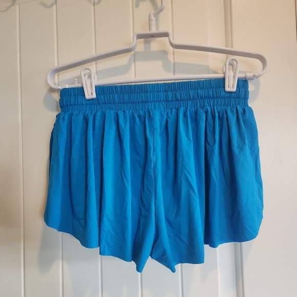 Light Blue Athletic Flowy Running shorts - Picture 4 of 4